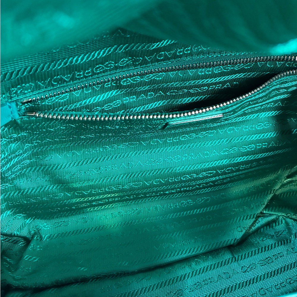 NWT Prada Nappa Leather Pavone Green Signaux Sacca Shoulder Bag - Retail $3500 - Picture 12 of 14